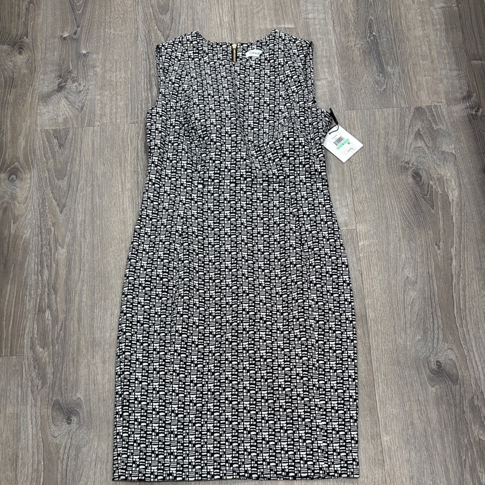 NWT Calvin Klein Monochrome Patterned Dress